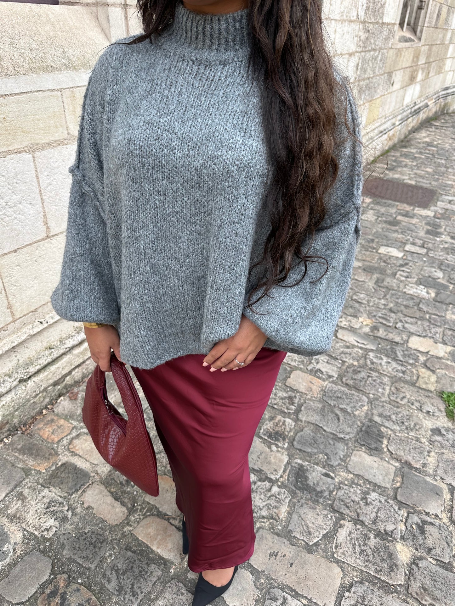 Pull en laine- Gris