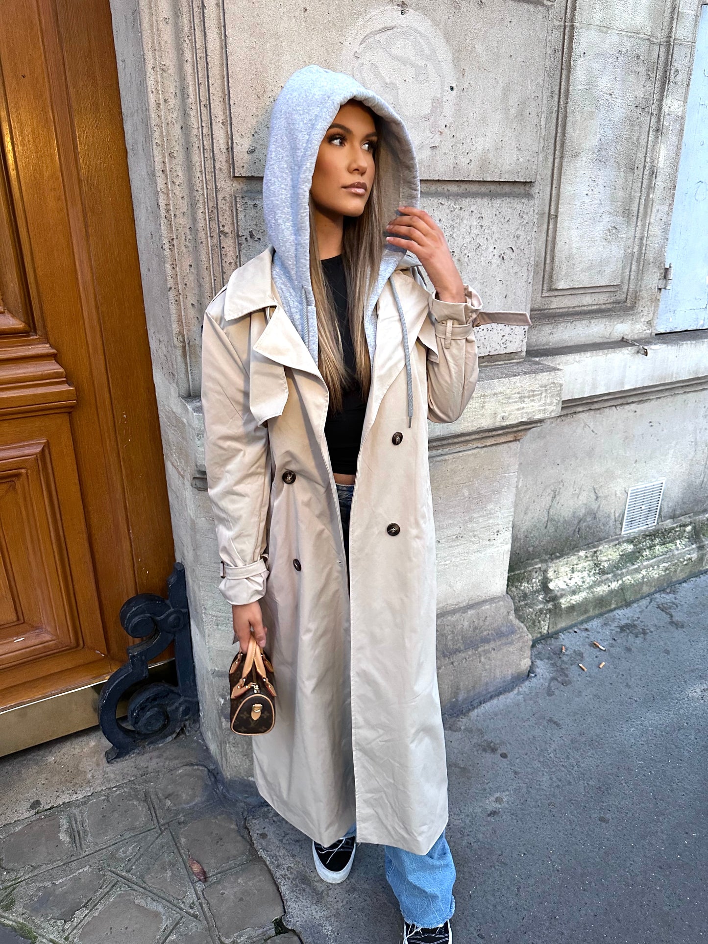 Trench à capuche - Beige