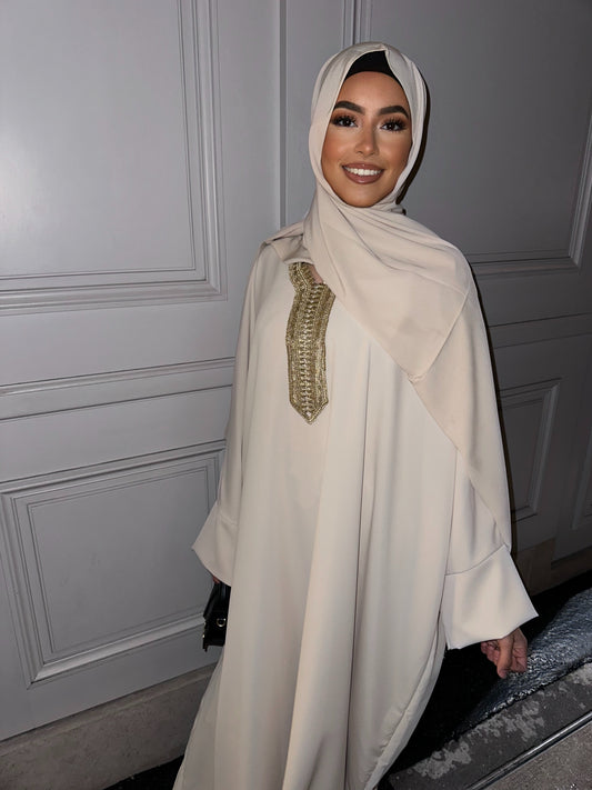 Abaya détail doré - Beige