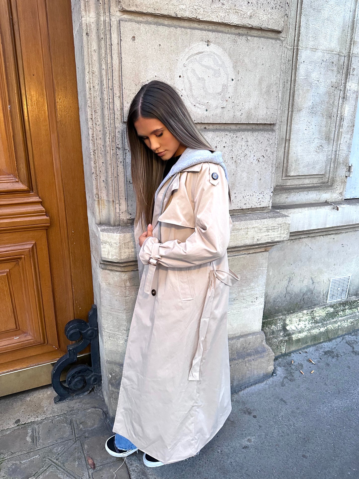 Trench à capuche - Beige